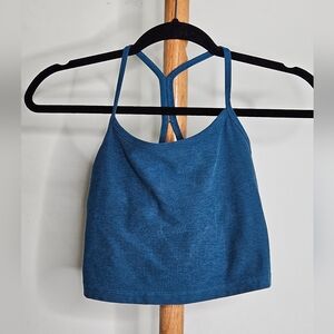 Beyond Yoga Spacedye Slim Racerback Cropped Tank Blue XS